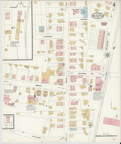 Sanborn Fire Insurance Map from Souderton, Montgomery County, Pennsylvania (1908), Sheet #0004 - Complete Map Set gallery image, historic Sanborn map, vintage wall art, Pennsylvania Pennsylvania