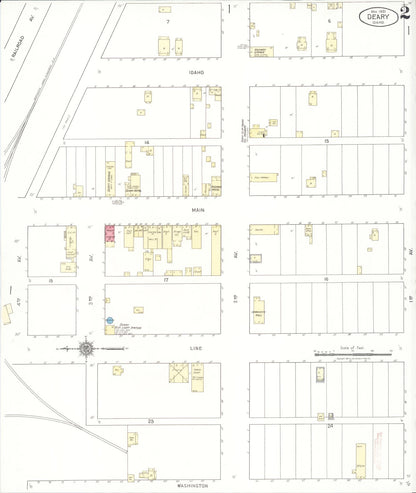 Sanborn Fire Insurance Map from Deary, Latab County, Idaho (1921), Sheet #0002 - Complete Map Set gallery image, historic Sanborn map, vintage wall art, Idaho Idaho