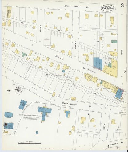 Sanborn Fire Insurance Map from Pawhuska, Osage County, Oklahoma (1907), Sheet #0003 - Complete Map Set gallery image, historic Sanborn map, vintage wall art, Oklahoma Oklahoma