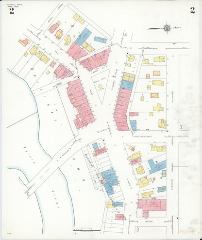 Sanborn Fire Insurance Map from Dundee, Monroe County, Michigan (1938), Sheet #0002 - Historic Sanborn Fire Insurance Map Print, vintage old map wall art, antique decor, genealogy gift, Michigan Michigan map