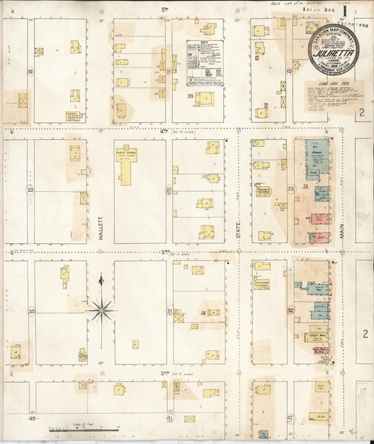 Sanborn Fire Insurance Map from Juliaetta, Latah County, Idaho (1929), Sheet #0001 - Complete Map Set gallery image, historic Sanborn map, vintage wall art, Idaho Idaho