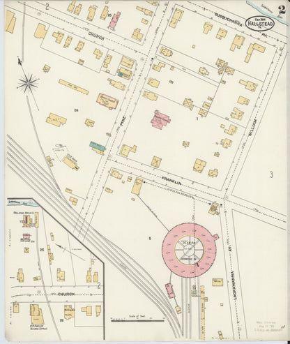 Sanborn Fire Insurance Map from Hallstead, Susquehanna County, Pennsylvania (1904), Sheet #0002 - Complete Map Set gallery image, historic Sanborn map, vintage wall art, Pennsylvania Pennsylvania