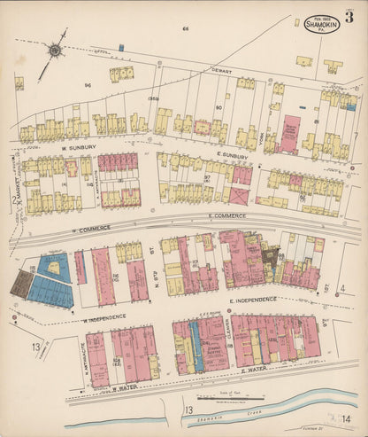 Sanborn Fire Insurance Map from Shamokin, Northumberland County, Pennsylvania (1922), Sheet #0003 - Complete Map Set gallery image, historic Sanborn map, vintage wall art, Pennsylvania Pennsylvania