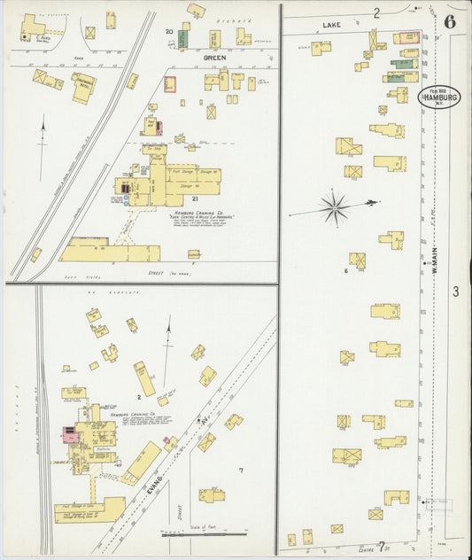 Sanborn Fire Insurance Map from Hamburg, Erie County, New York (1902), Sheet #0006 - Historic Sanborn Fire Insurance Map Print, vintage old map wall art, antique decor, genealogy gift, New York New York map