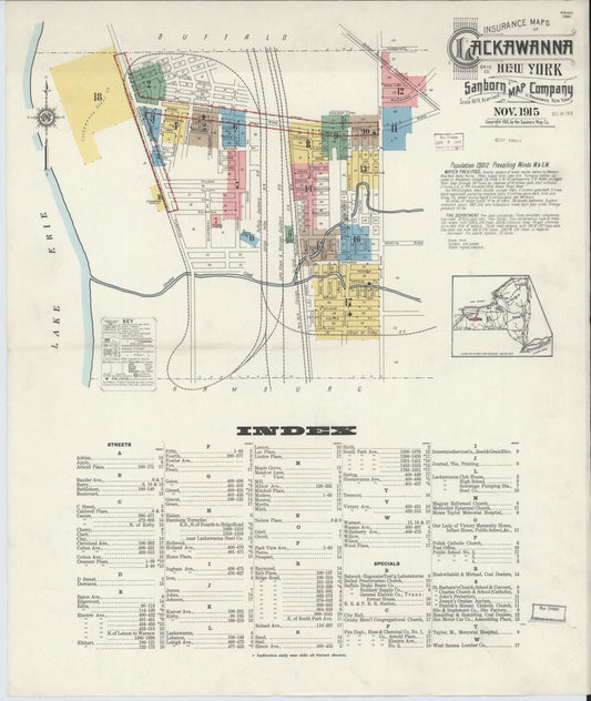 Sanborn Fire Insurance Map from Lackawanna, Erie County, New York. (1915) – Historic Sanborn Fire Insurance Map Print