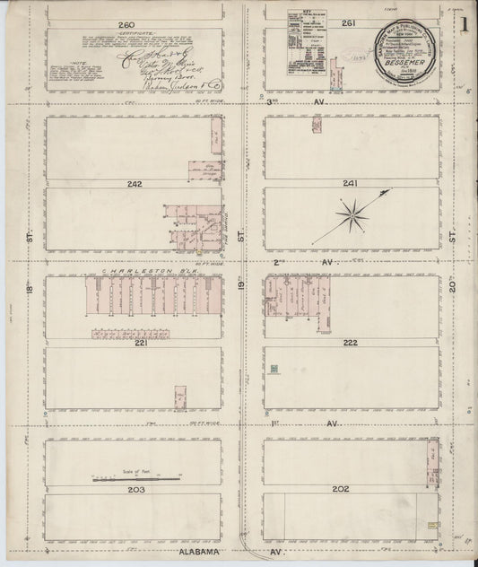 Sanborn Fire Insurance Map from Bessemer, Jefferson County, Alabama. (1888) – Historic Sanborn Fire Insurance Map Print