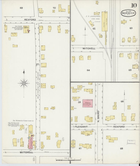 Sanborn Fire Insurance Map from Norwich, Chenango County, New York (1892), Sheet #0010 - Historic Sanborn Fire Insurance Map Print, vintage old map wall art, antique decor, genealogy gift, New York New York map