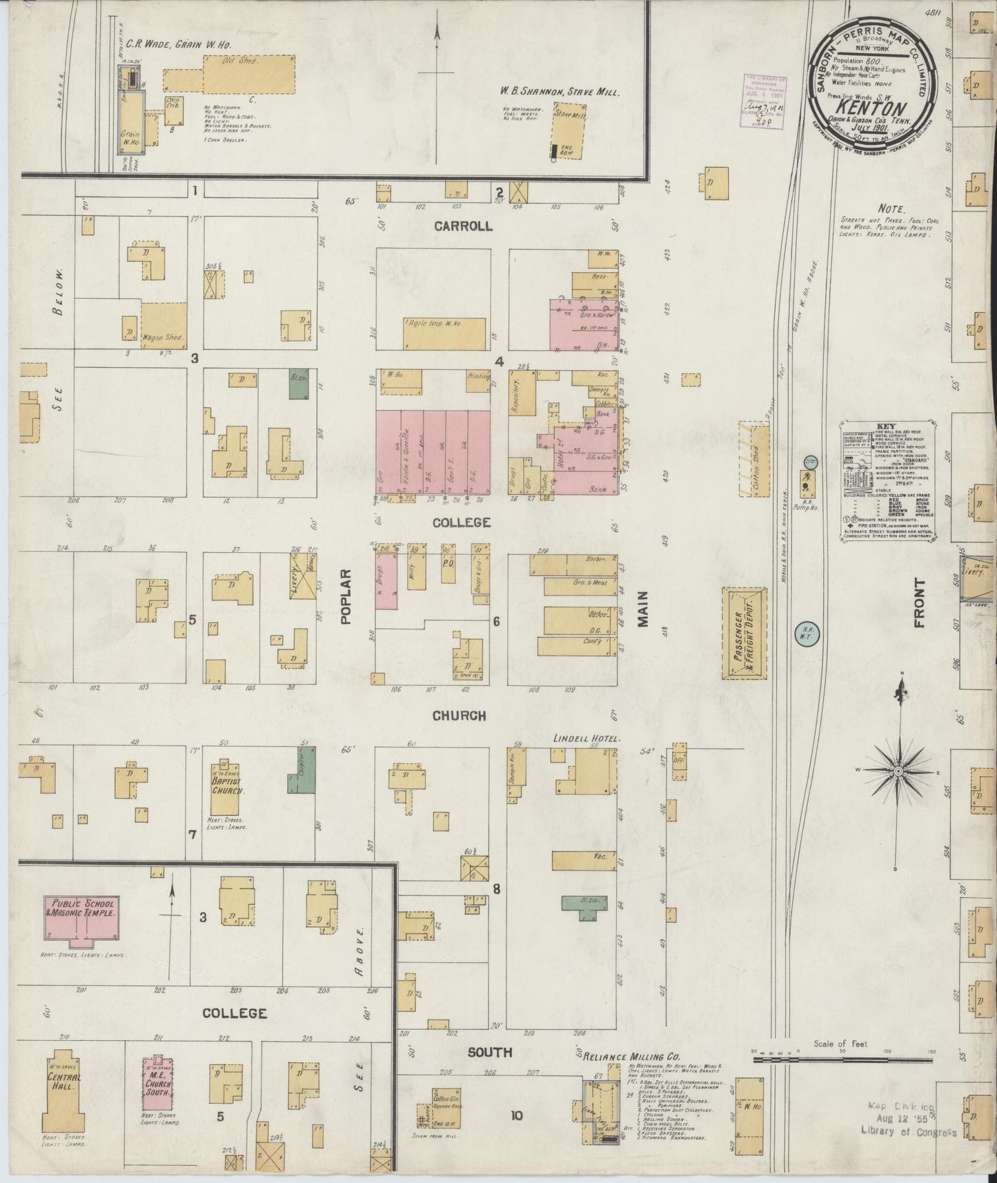 Sanborn Fire Insurance Map from Kenton, Obion And Gibson Counties, Tennessee. (1901) – Historic Sanborn Fire Insurance Map Print
