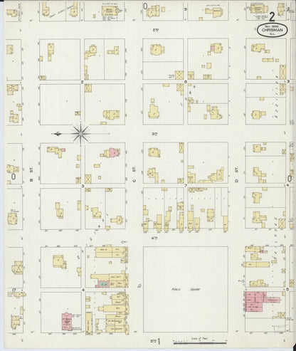 Sanborn Fire Insurance Map from Chrisman, Edgar County, Illinois (1898), Sheet #0002 - Complete Map Set gallery image, historic Sanborn map, vintage wall art, Illinois Illinois