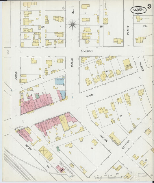 Sanborn Fire Insurance Map from Amboy, Lee County, Illinois (1892), Sheet #0003 - Historic Sanborn Fire Insurance Map Print, vintage old map wall art, antique decor, genealogy gift, Illinois Illinois map
