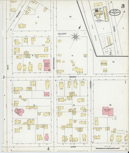 Sanborn Fire Insurance Map from Phoenix, Oswego County, New York (1904), Sheet #0003 - Historic Sanborn Fire Insurance Map Print, vintage old map wall art, antique decor, genealogy gift, New York New York map