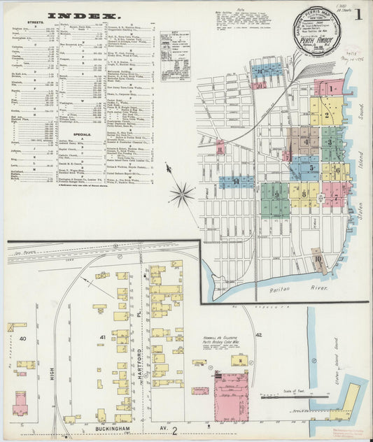 Sanborn Fire Insurance Map from Perth Amboy, Middlesex County, New Jersey. (1896) – Historic Sanborn Fire Insurance Map Print