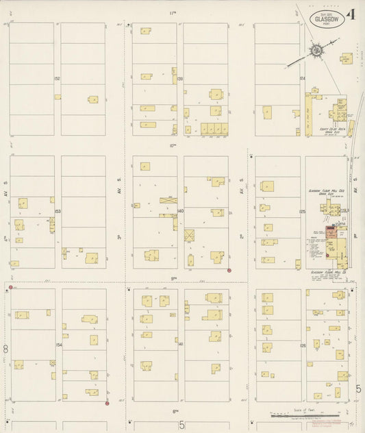 Sanborn Fire Insurance Map from Glasgow, Valley County, Montana (1920), Sheet #0004 - Historic Sanborn Fire Insurance Map Print, vintage old map wall art, antique decor, genealogy gift, Montana Montana map