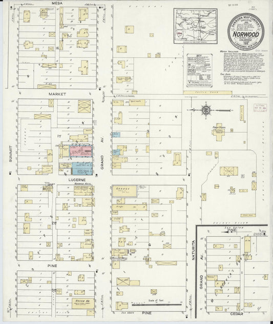 Sanborn Fire Insurance Map from Norwood, San Miguel County, Colorado (1914), Sheet #0001 - Historic Sanborn Fire Insurance Map Print, vintage old map wall art, antique decor, genealogy gift, Colorado Colorado map