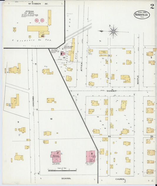 Sanborn Fire Insurance Map from Rossville, Vermilion County, Illinois (1906), Sheet #0002 - Historic Sanborn Fire Insurance Map Print, vintage old map wall art, antique decor, genealogy gift, Illinois Illinois map