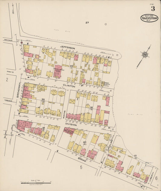 Sanborn Fire Insurance Map from Haverstraw, Rockland County, New York (1921), Sheet #0003 - Historic Sanborn Fire Insurance Map Print, vintage old map wall art, antique decor, genealogy gift, New York New York map