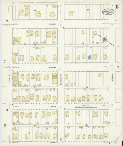 Sanborn Fire Insurance Map from Harriman, Roane County, Tennessee (1913), Sheet #0008 - Complete Map Set gallery image, historic Sanborn map, vintage wall art, Tennessee Tennessee