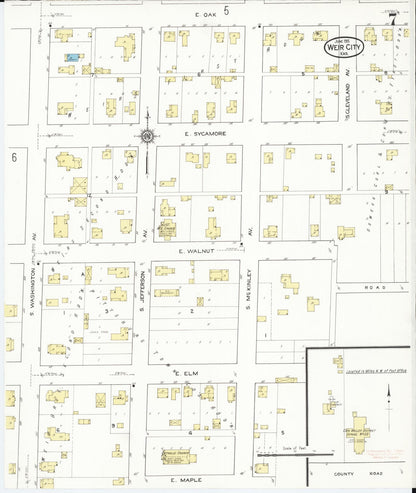 Sanborn Fire Insurance Map from Weir, Cherokee County, Kansas (1915), Sheet #0007 - Complete Map Set gallery image, historic Sanborn map, vintage wall art, Kansas Kansas