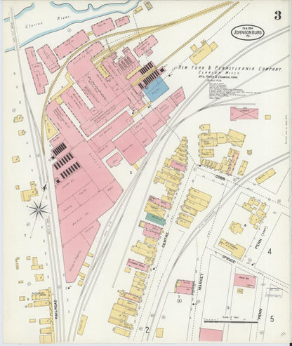 Sanborn Fire Insurance Map from Johnsonburg, Elk County, Pennsylvania (1904), Sheet #0003 - Complete Map Set gallery image, historic Sanborn map, vintage wall art, Pennsylvania Pennsylvania
