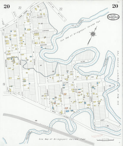 Sanborn Fire Insurance Map from Fairfield, Fairfield County, Connecticut (1930), Sheet #0020 - Complete Map Set gallery image, historic Sanborn map, vintage wall art, Connecticut Connecticut