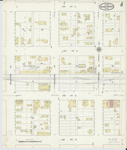 Sanborn Fire Insurance Map from Grand Rapids, Itasca County, Minnesota (1913), Sheet #0004 - Complete Map Set gallery image, historic Sanborn map, vintage wall art, Minnesota Minnesota