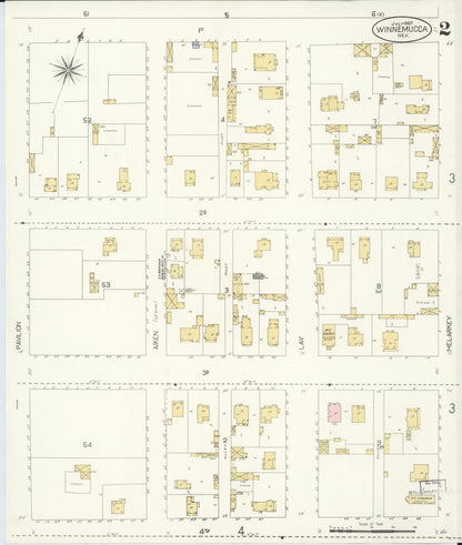 Sanborn Fire Insurance Map from Winnemucca, Humboldt County, Nevada (1907), Sheet #0002 - Complete Map Set gallery image, historic Sanborn map, vintage wall art, Nevada Nevada