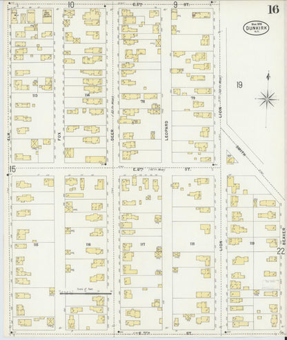 Sanborn Fire Insurance Map from Dunkirk, Chautauqua County, New York (1898), Sheet #0016 - Complete Map Set gallery image, historic Sanborn map, vintage wall art, New York New York