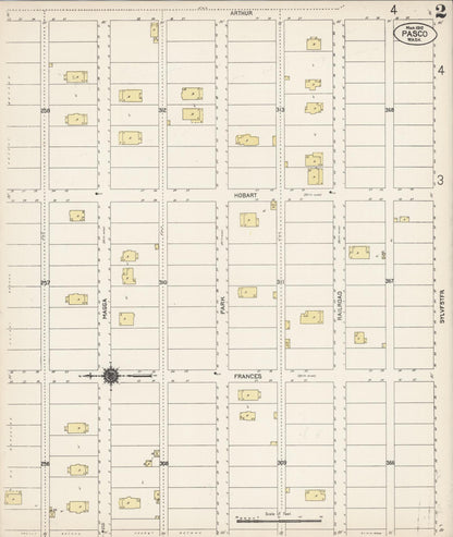 Sanborn Fire Insurance Map from Pasco, Franklin County, Washington (1912), Sheet #0002 - Complete Map Set gallery image, historic Sanborn map, vintage wall art, Washington Washington