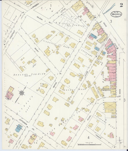 Sanborn Fire Insurance Map from Warren, Jo Daviess County, Illinois (1912), Sheet #0002 - Complete Map Set gallery image, historic Sanborn map, vintage wall art, Illinois Illinois