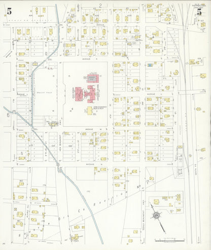Sanborn Fire Insurance Map from Silsbee, Hardin County, Texas (1937), Sheet #0005 - Historic Sanborn Fire Insurance Map Print, vintage old map wall art, antique decor, genealogy gift, Texas Texas map