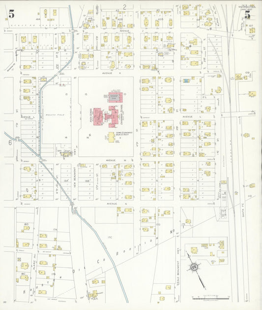 Sanborn Fire Insurance Map from Silsbee, Hardin County, Texas (1937), Sheet #0005 - Historic Sanborn Fire Insurance Map Print, vintage old map wall art, antique decor, genealogy gift, Texas Texas map