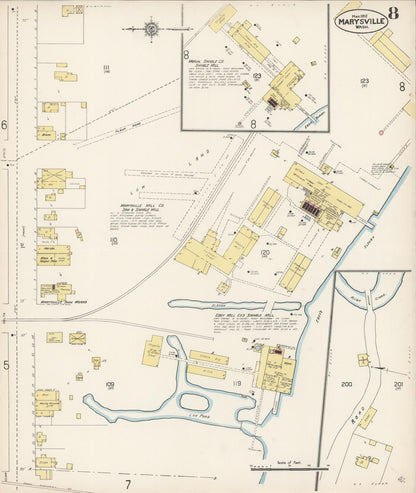 Sanborn Fire Insurance Map from Marysville, Snohomish County, Washington (1912), Sheet #0008 - Complete Map Set gallery image, historic Sanborn map, vintage wall art, Washington Washington