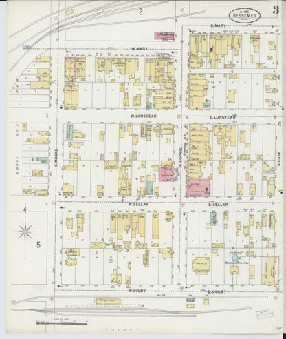 Sanborn Fire Insurance Map from Bessemer, Gogebic County, Michigan (1898), Sheet #0003 - Historic Sanborn Fire Insurance Map Print, vintage old map wall art, antique decor, genealogy gift, Michigan Michigan map