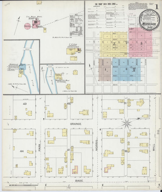 Sanborn Fire Insurance Map from Morrison, Whiteside County, Illinois (1892), Sheet #0001 - Complete Map Set gallery image, historic Sanborn map, vintage wall art, Illinois Illinois
