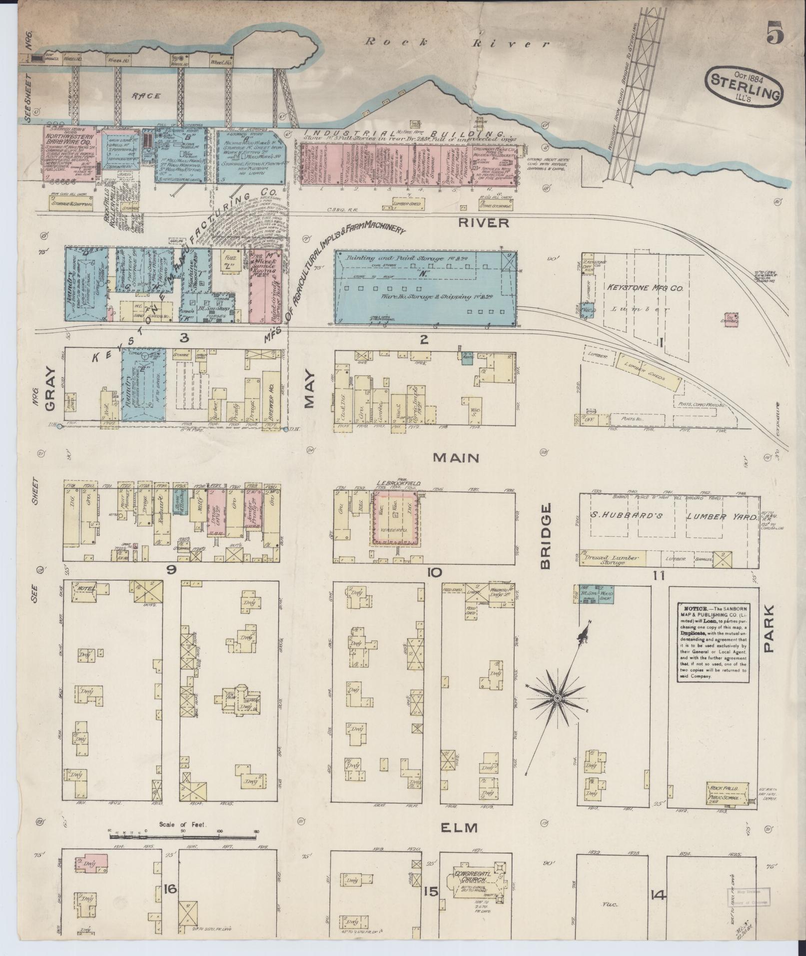 Sanborn Fire Insurance Map from Sterling, Whiteside County, Illinois (1884), Sheet #0005 - Complete Map Set gallery image, historic Sanborn map, vintage wall art, Illinois Illinois
