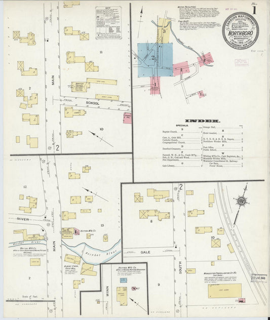 Sanborn Fire Insurance Map from Northboro, Worcester County, Massachusetts. (1910) – Historic Sanborn Fire Insurance Map Print