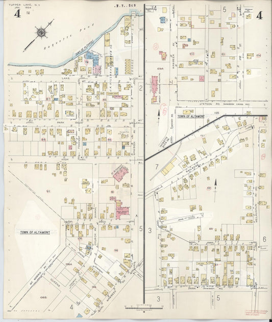 Sanborn Fire Insurance Map from Tupper Lake, Franklin County, New York (1950), Sheet #0004 - Historic Sanborn Fire Insurance Map Print, vintage old map wall art, antique decor, genealogy gift, New York New York map