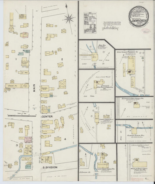 Sanborn Fire Insurance Map from Cherry Creek, Chautauqua County, New York. (1888) – Historic Sanborn Fire Insurance Map Print