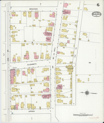 Sanborn Fire Insurance Map from Augusta, Bracken County, Kentucky (1920), Sheet #0006 - Complete Map Set gallery image, historic Sanborn map, vintage wall art, Kentucky Kentucky