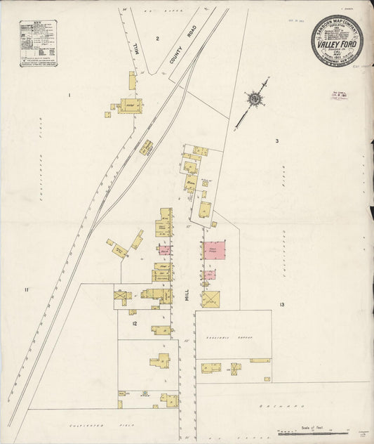 Sanborn Fire Insurance Map from Valley Ford, Sonoma County, California. (1911) – Historic Sanborn Fire Insurance Map Print