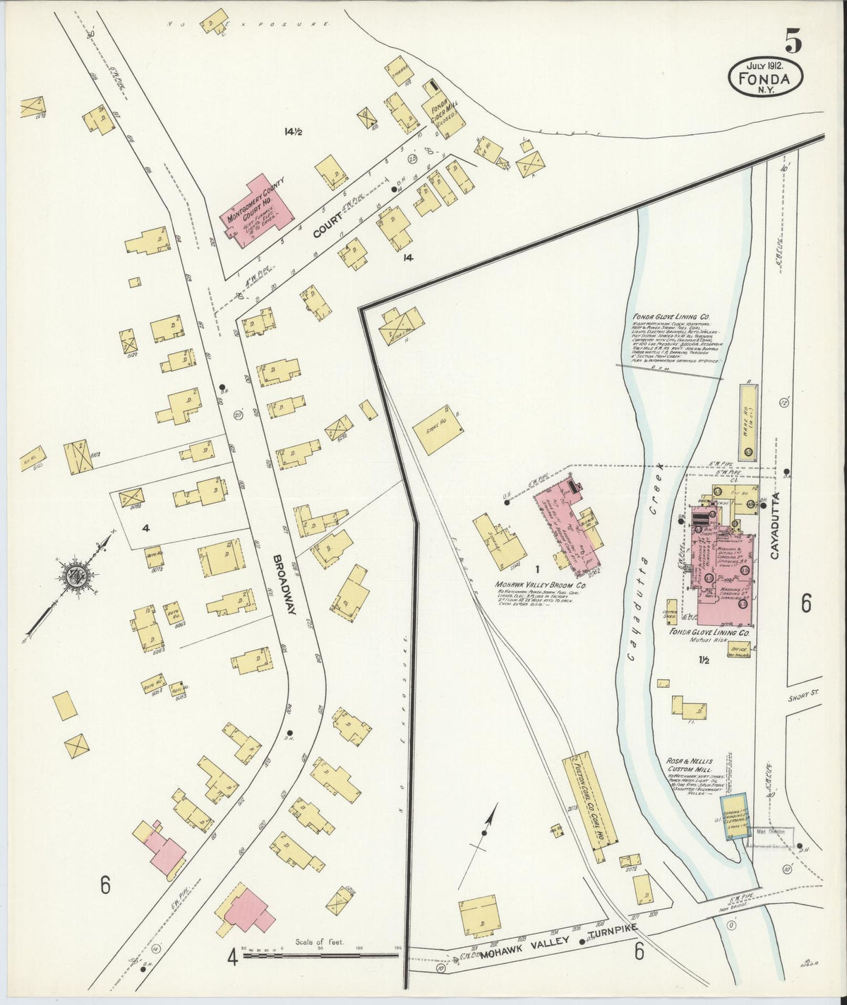 Sanborn Fire Insurance Map from Fonda, Montgomery County, New York (1912), Sheet #0005 - Complete Map Set gallery image, historic Sanborn map, vintage wall art, New York New York