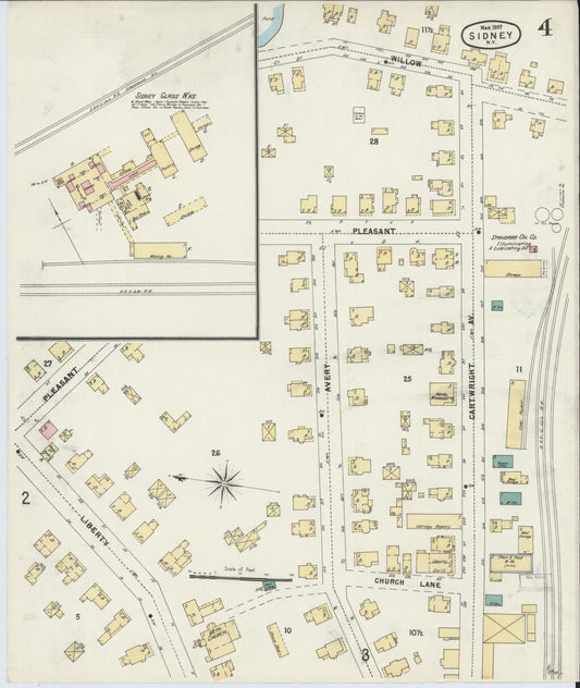 Sanborn Fire Insurance Map from Sidney, Delaware County, New York (1897), Sheet #0004 - Historic Sanborn Fire Insurance Map Print, vintage old map wall art, antique decor, genealogy gift, New York New York map