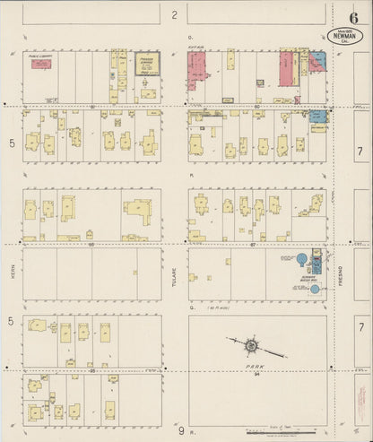 Sanborn Fire Insurance Map from Newman, Stanislaus County, California (1920), Sheet #0006 - Complete Map Set gallery image, historic Sanborn map, vintage wall art, California California