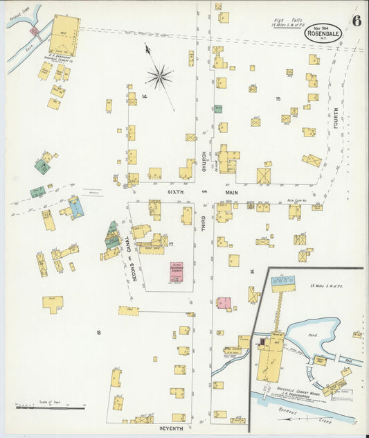 Sanborn Fire Insurance Map from Rosendale, Ulster County, New York (1904), Sheet #0006 - Historic Sanborn Fire Insurance Map Print, vintage old map wall art, antique decor, genealogy gift, New York New York map