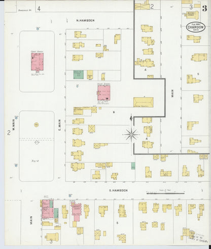 Sanborn Fire Insurance Map from Chardon, Geauga County, Ohio (1899), Sheet #0003 - Historic Sanborn Fire Insurance Map Print, vintage old map wall art, antique decor, genealogy gift, Ohio Ohio map