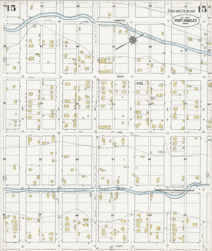 Sanborn Fire Insurance Map from Port Angeles, Clallam County, Washington (1924), Sheet #0015 - Complete Map Set gallery image, historic Sanborn map, vintage wall art, Washington Washington