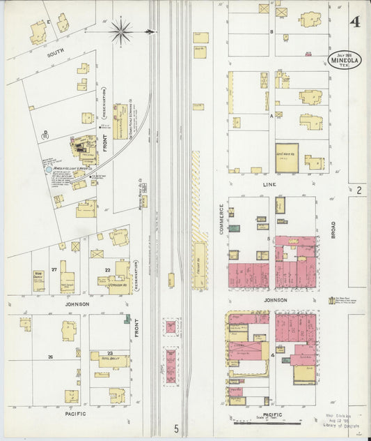 Sanborn Fire Insurance Map from Mineola, Wood County, Texas (1906), Sheet #0004 - Historic Sanborn Fire Insurance Map Print, vintage old map wall art, antique decor, genealogy gift, Texas Texas map