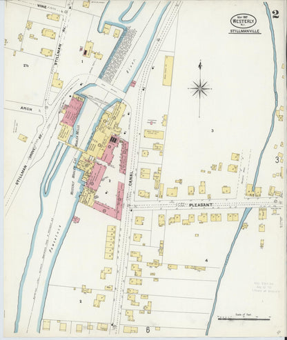 Sanborn Fire Insurance Map from Westerly, Washington County, Rhode Island (1907), Sheet #0002 - Complete Map Set gallery image, historic Sanborn map, vintage wall art, Rhode Island Rhode Island
