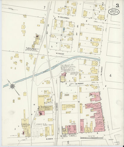 Sanborn Fire Insurance Map from Attica, Fountain County, Indiana (1910), Sheet #0003 - Historic Sanborn Fire Insurance Map Print, vintage old map wall art, antique decor, genealogy gift, Indiana Indiana map