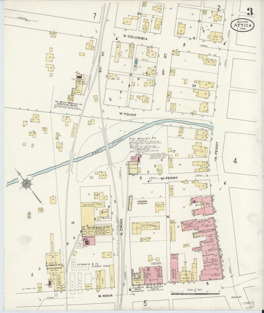 Sanborn Fire Insurance Map from Attica, Fountain County, Indiana (1910), Sheet #0003 - Historic Sanborn Fire Insurance Map Print, vintage old map wall art, antique decor, genealogy gift, Indiana Indiana map